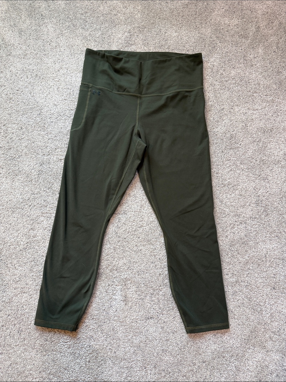 Under Armour Olive Green High-Rise Leggings with Side Pocket